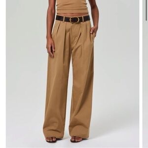 Women's Tan Wide-Leg Pants